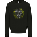 A Tiger in the Grass Kids Sweatshirt Jumper Black