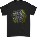 A Tiger in the Grass Mens T-Shirt 100% Cotton Black