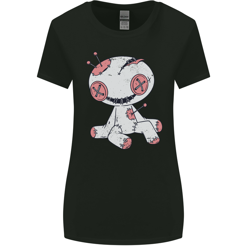 A Torn Voodoo Doll Heart Dark Magic Halloween Womens Wider Cut T-Shirt Black