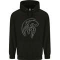 A Tribal Dragon Tattoo Style Mens 80% Cotton Hoodie Black