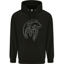 A Tribal Dragon Tattoo Style Mens 80% Cotton Hoodie Black