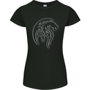 A Tribal Dragon Tattoo Style Womens Petite Cut T-Shirt Black