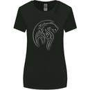A Tribal Dragon Tattoo Style Womens Wider Cut T-Shirt Black