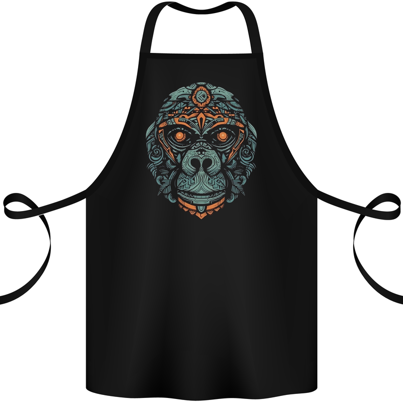 A Tribal Gorilla Cotton Apron 100% Organic Black