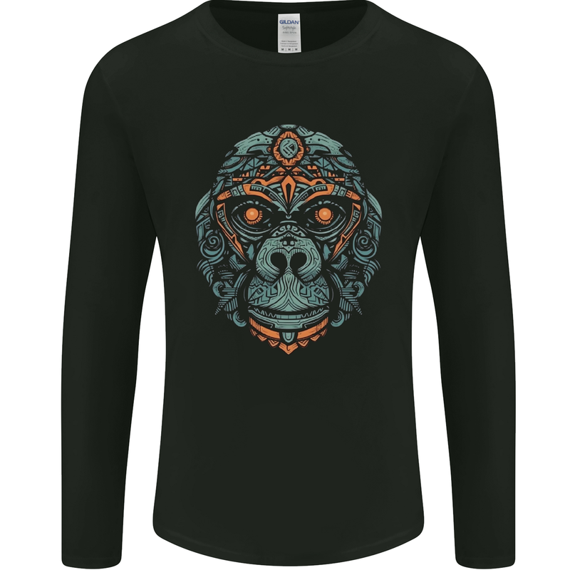 A Tribal Gorilla Mens Long Sleeve T-Shirt Black