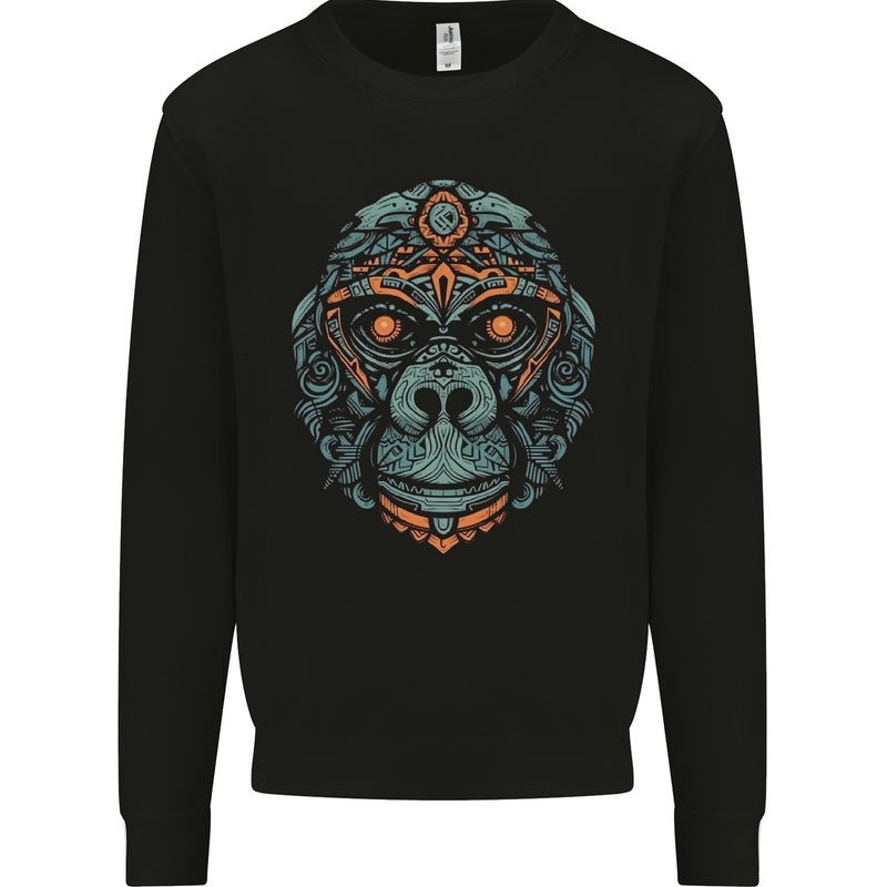 A Tribal Gorilla Mens Sweatshirt Jumper Black
