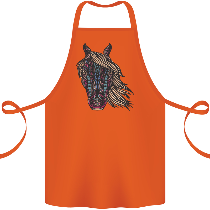 A Tribal Horse Equestrian Cotton Apron 100% Organic Orange