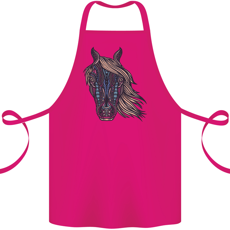 A Tribal Horse Equestrian Cotton Apron 100% Organic Pink