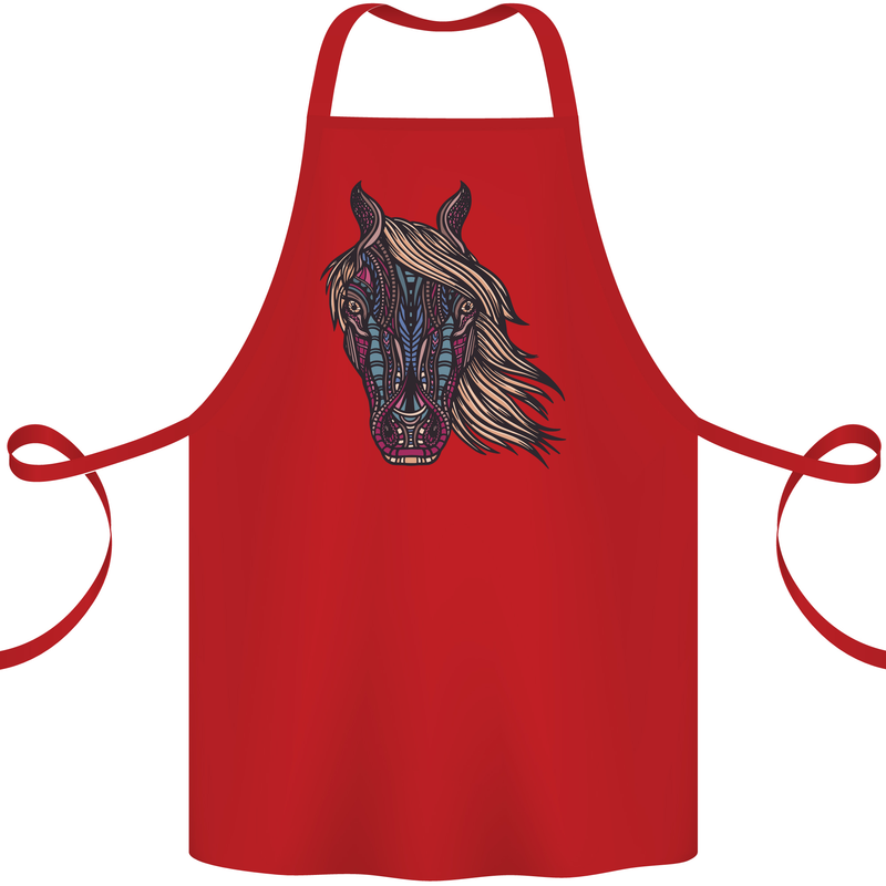 A Tribal Horse Equestrian Cotton Apron 100% Organic Red