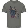 A Tribal Horse Equestrian Kids T-Shirt Childrens Charcoal