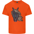 A Tribal Horse Equestrian Kids T-Shirt Childrens Orange