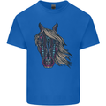 A Tribal Horse Equestrian Kids T-Shirt Childrens Royal Blue
