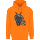 A Tribal Horse Equestrian Mens 80% Cotton Hoodie Orange
