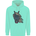 A Tribal Horse Equestrian Mens 80% Cotton Hoodie Peppermint