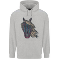 A Tribal Horse Equestrian Mens 80% Cotton Hoodie Sports Grey