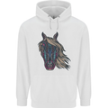 A Tribal Horse Equestrian Mens 80% Cotton Hoodie White