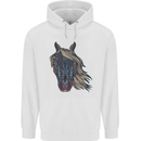 A Tribal Horse Equestrian Mens 80% Cotton Hoodie White