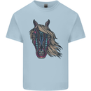 A Tribal Horse Equestrian Mens Cotton T-Shirt Tee Top Light Blue