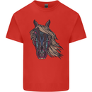 A Tribal Horse Equestrian Mens Cotton T-Shirt Tee Top Red