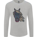 A Tribal Horse Equestrian Mens Long Sleeve T-Shirt Sports Grey