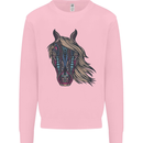 A Tribal Horse Equestrian Mens Sweatshirt Jumper Light Pink