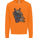 A Tribal Horse Equestrian Mens Sweatshirt Jumper Orange