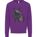 A Tribal Horse Equestrian Mens Sweatshirt Jumper Purple
