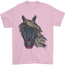 A Tribal Horse Equestrian Mens T-Shirt 100% Cotton Light Pink