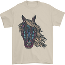 A Tribal Horse Equestrian Mens T-Shirt 100% Cotton Sand