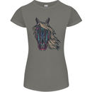A Tribal Horse Equestrian Womens Petite Cut T-Shirt Charcoal