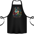 A Tribal Husky Dog Cotton Apron 100% Organic Black