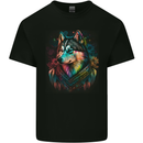 A Tribal Husky Dog Kids T-Shirt Childrens Black