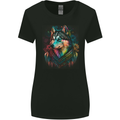 A Tribal Husky Dog Womens Wider Cut T-Shirt Black