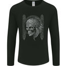 A Tribal Skull Celtic Mens Long Sleeve T-Shirt Black