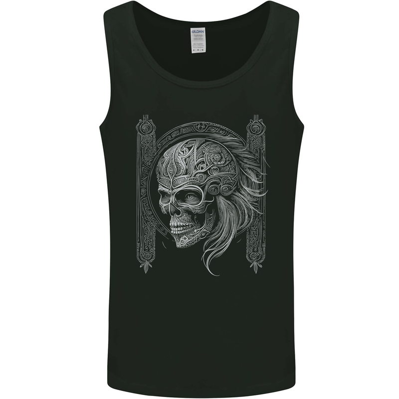 A Tribal Skull Celtic Mens Vest Tank Top Black