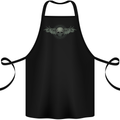 A Tribal Skull With Wings Gothic Goth Rock Music Cotton Apron 100% Organic Black