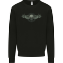 A Tribal Skull With Wings Gothic Goth Rock Music Mens Sweatshirt Jumper Black