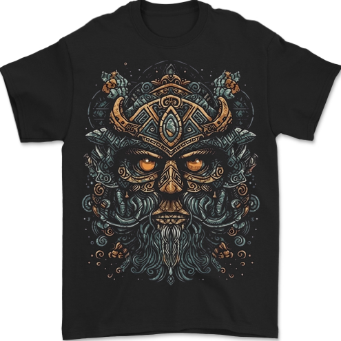 A Tribal Viking Pagan Celtic Warrior Mens T-Shirt 100% Cotton BLACK