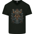A Tribal Viking Pagan Celtic Warrior Mens V-Neck Cotton T-Shirt Black