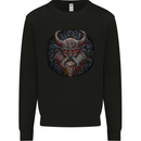 A Tribal Viking With Symbols Kids Sweatshirt Jumper Black