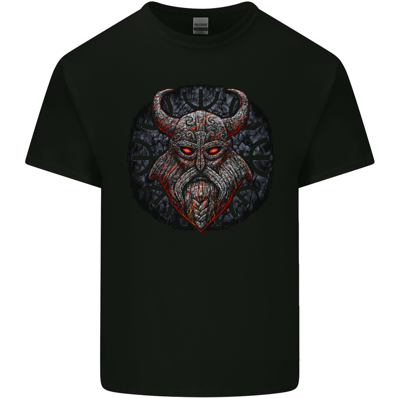 A Tribal Viking With Symbols Kids T-Shirt Childrens Black
