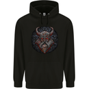A Tribal Viking With Symbols Mens 80% Cotton Hoodie Black