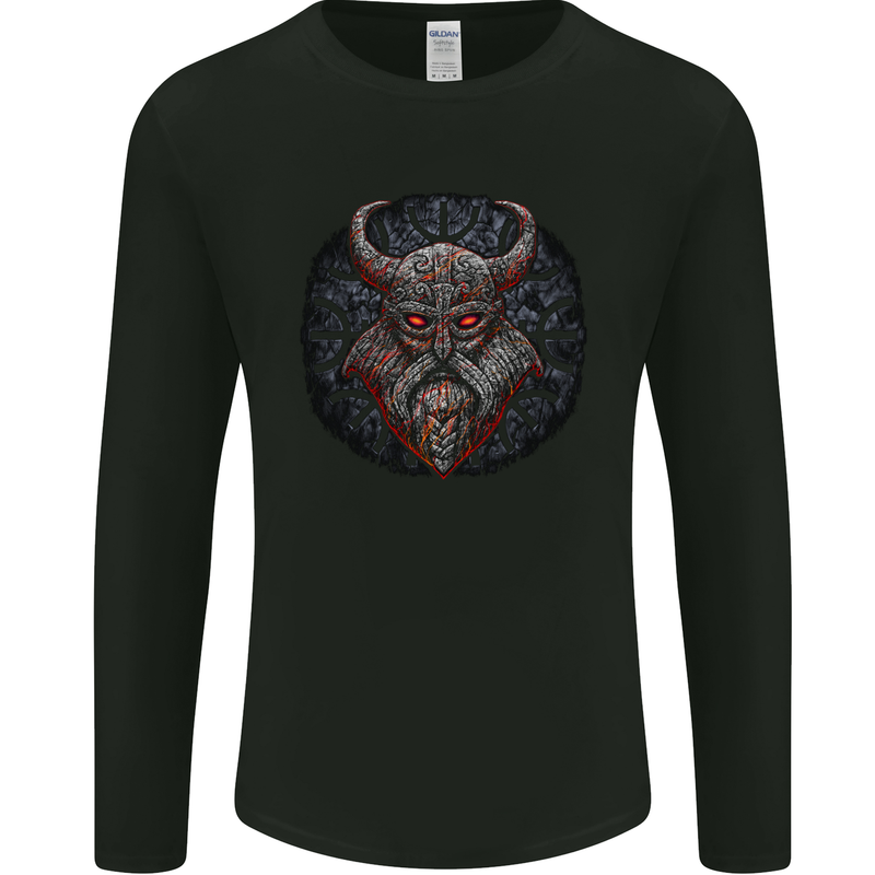 A Tribal Viking With Symbols Mens Long Sleeve T-Shirt Black