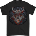 A Tribal Viking With Symbols Mens T-Shirt 100% Cotton BLACK