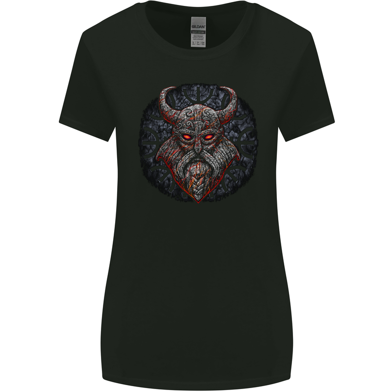 A Tribal Viking With Symbols Womens Wider Cut T-Shirt Black