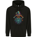 A Trippy Old Fantasy Wizard Childrens Kids Hoodie Black