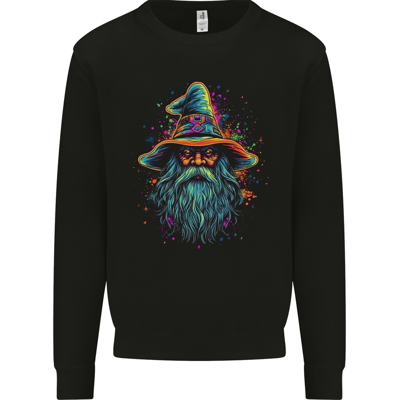 A Trippy Old Fantasy Wizard Mens Sweatshirt Jumper Black