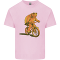 A Turtle Riding a Bicycle Cycling Cyclist Bike Kids T-Shirt Childrens Light Pink