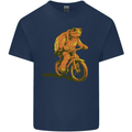 A Turtle Riding a Bicycle Cycling Cyclist Bike Kids T-Shirt Childrens Navy Blue