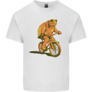 A Turtle Riding a Bicycle Cycling Cyclist Bike Kids T-Shirt Childrens White
